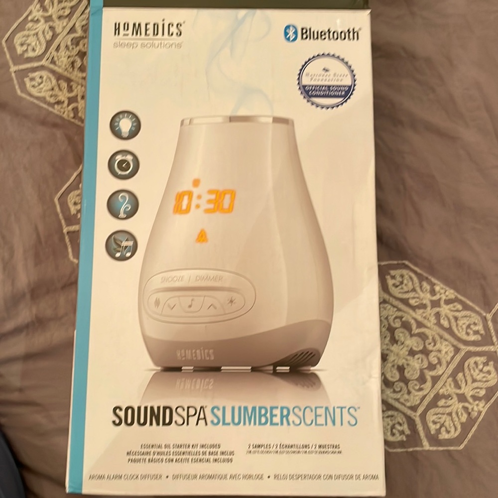 Sold****. Essential oils sound spa and clock